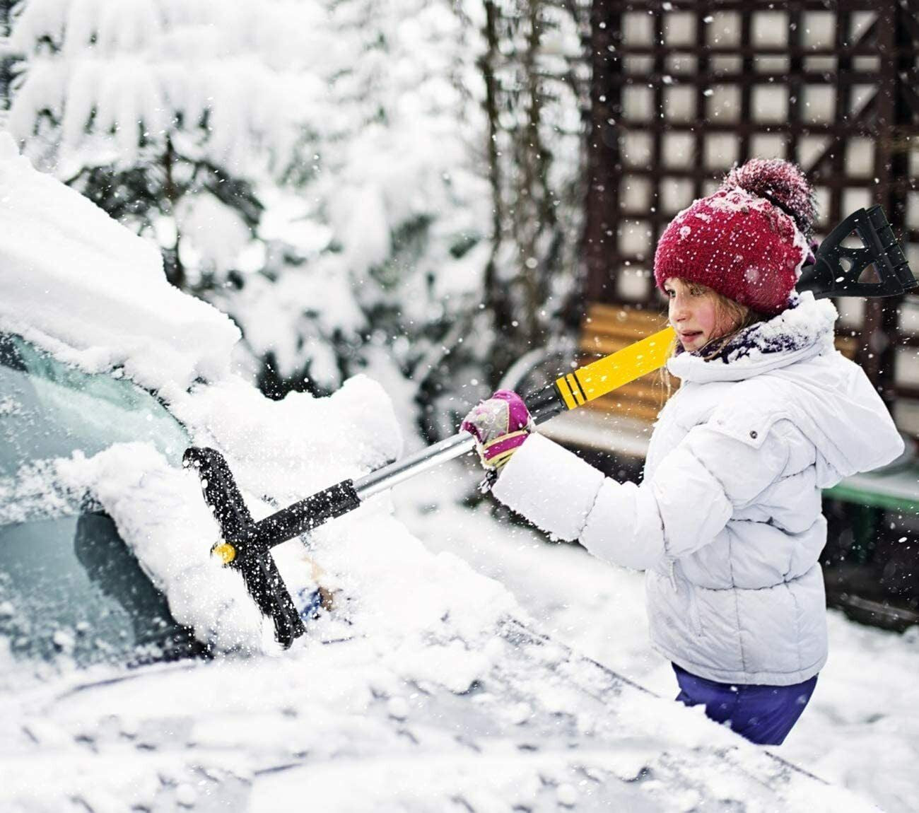 Ice Scraper with Brush for Car Windshield Snow Removal Frost Telescoping Broom
